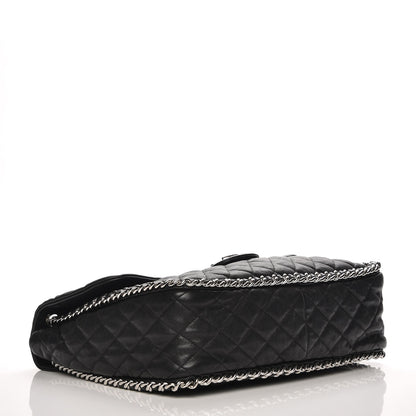 Chanel Washed Lambskin Quilted Maxi Chain Around Flap Black 4 of 8
