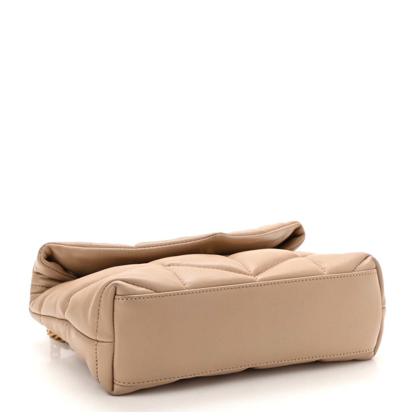 Lambskin Quilted Toy Loulou Puffer Monogram Chain Satchel Dark Beige