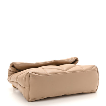 Saint Laurent Lambskin Quilted Toy Loulou Puffer Monogram Chain Satchel Dark Beige 4 of 12