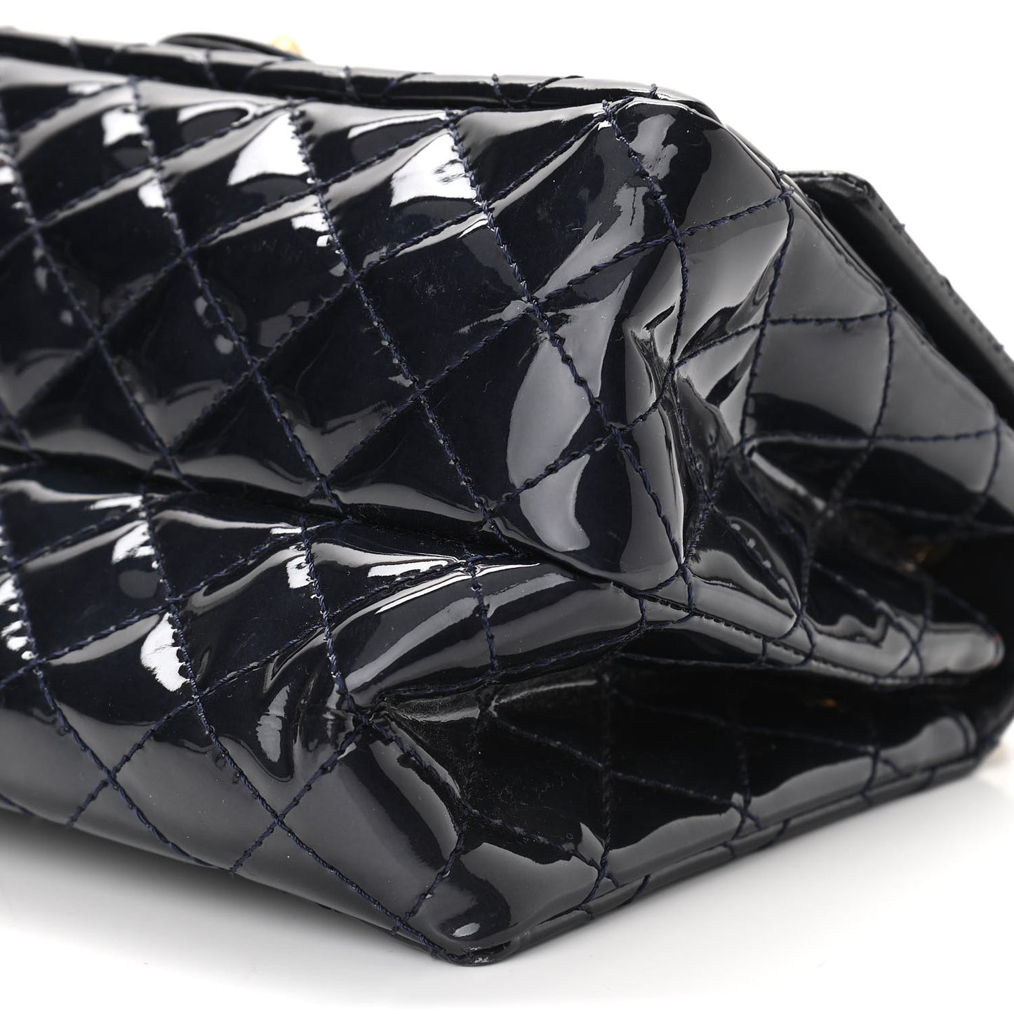 Patent Quilted Accordion Reissue 2.55 Flap Navy