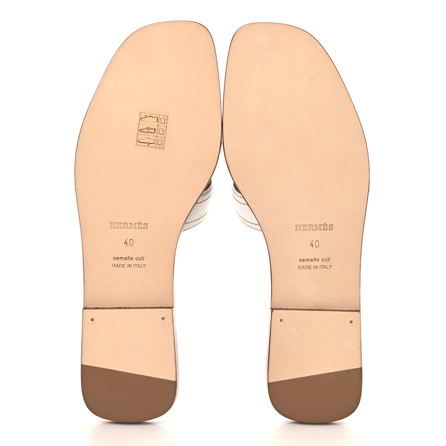 Calfskin Stitched Oran Sandals 40 White