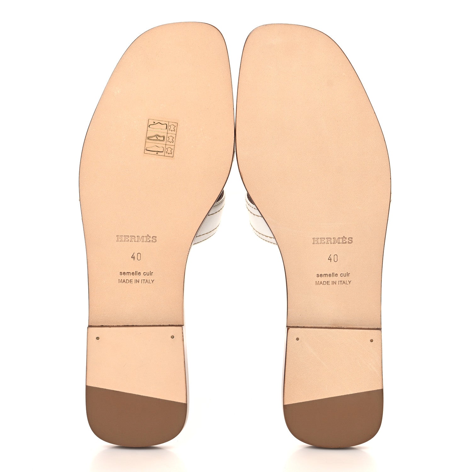 Hermes Calfskin Stitched Oran Sandals 40 White 6 of 10