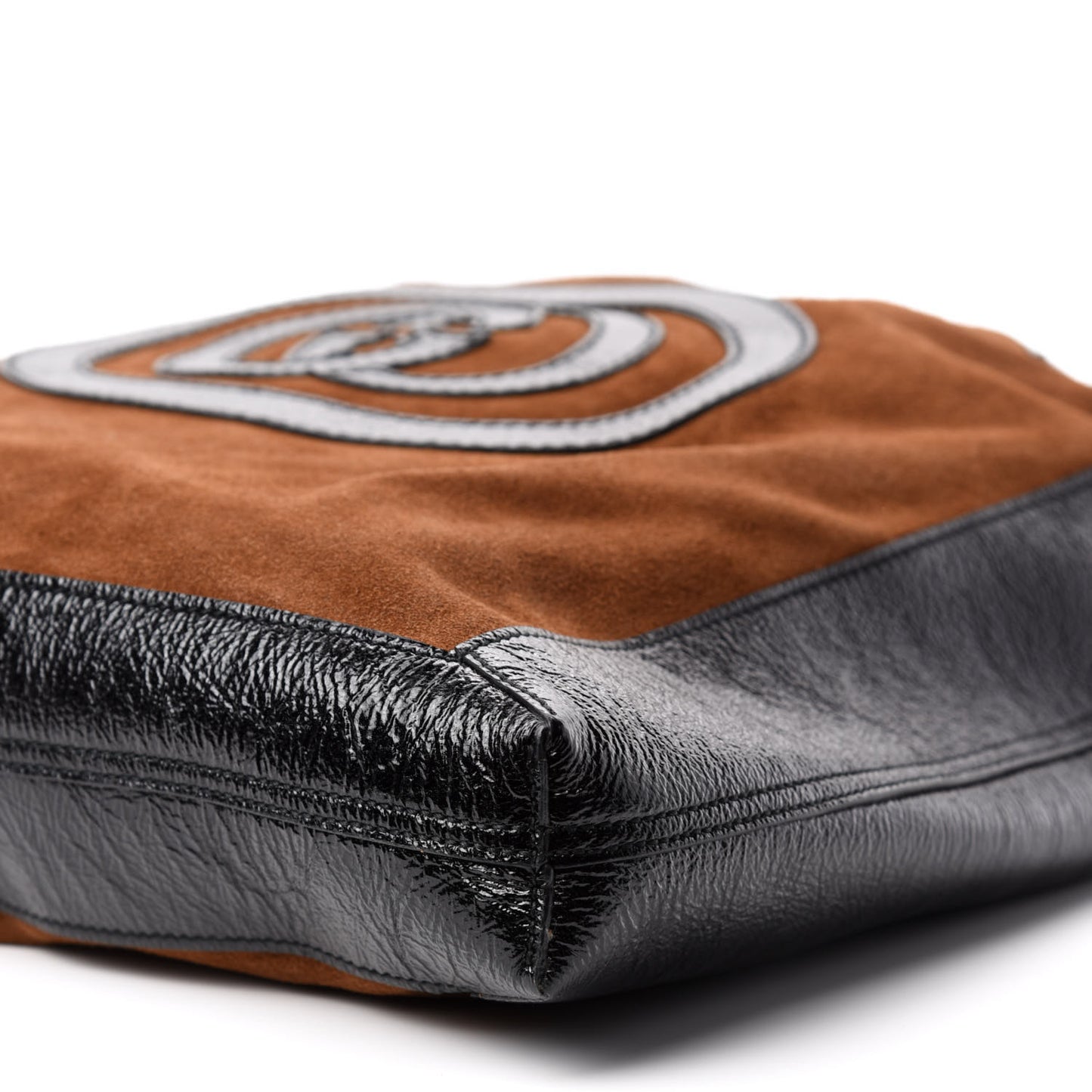 Suede Large Ophidia Vertical Shopping Tote Chestnut