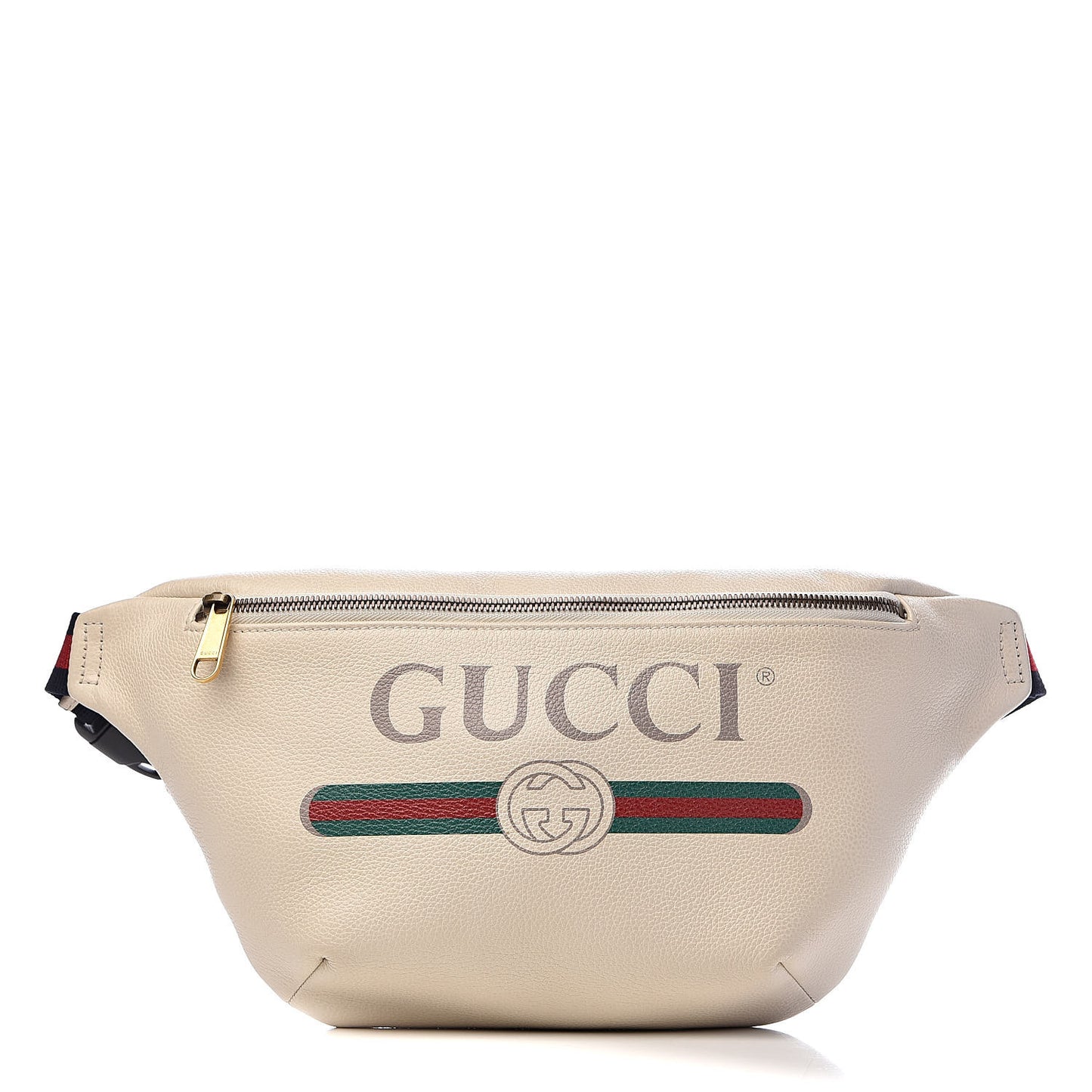 Grained Calfskin Logo Belt Bag White