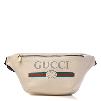 Gucci Grained Calfskin Logo Belt Bag White 1 of 10