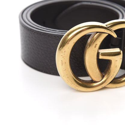Gucci Textured Dollar Calfskin Double G 40mm Belt 90 36 Dark Cocoa 6 of 8