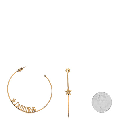 Christian Dior Metal J'Adior Hoop Earrings Aged Gold 2 of 4
