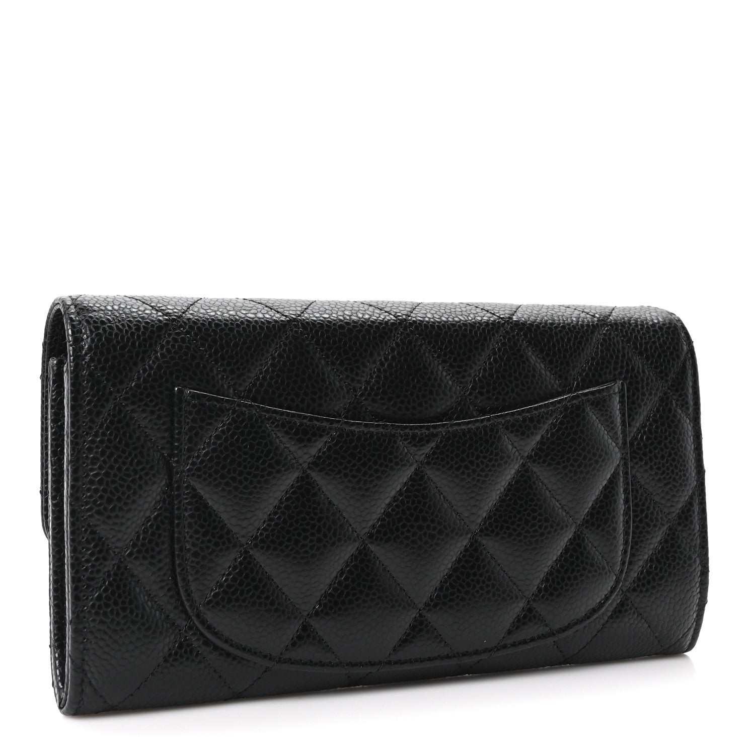 Chanel Caviar Quilted Large Gusset Flap Wallet Black 3 of 12