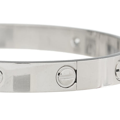 Cartier 18K White Gold 4 Diamond LOVE Bracelet 17 6 of 9