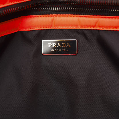 Prada Tessuto Nylon Soft Padded Medium Shopping Tote Arancio Fluo 5 of 9
