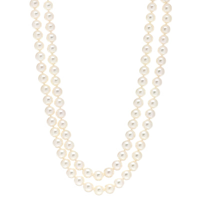 Mikimoto 18K White Gold Akoya Pearl 8-8.5mm Double Strand Necklace 1 of 5