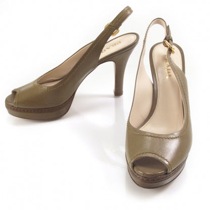 Prada Leather Slingback Peep Toe Pumps 37 1 of 7