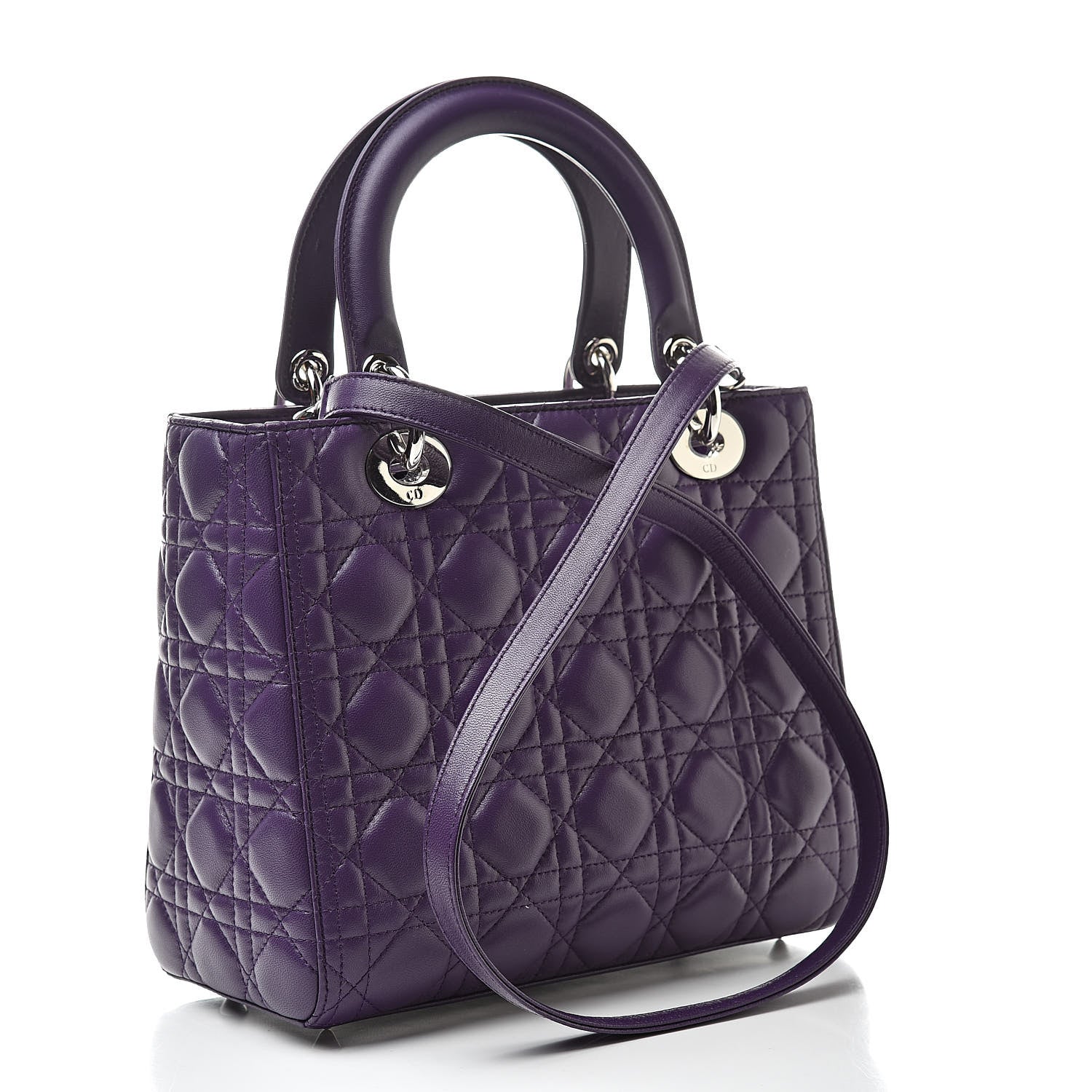 Christian Dior Lambskin Cannage Medium Lady Dior Purple 3 of 10