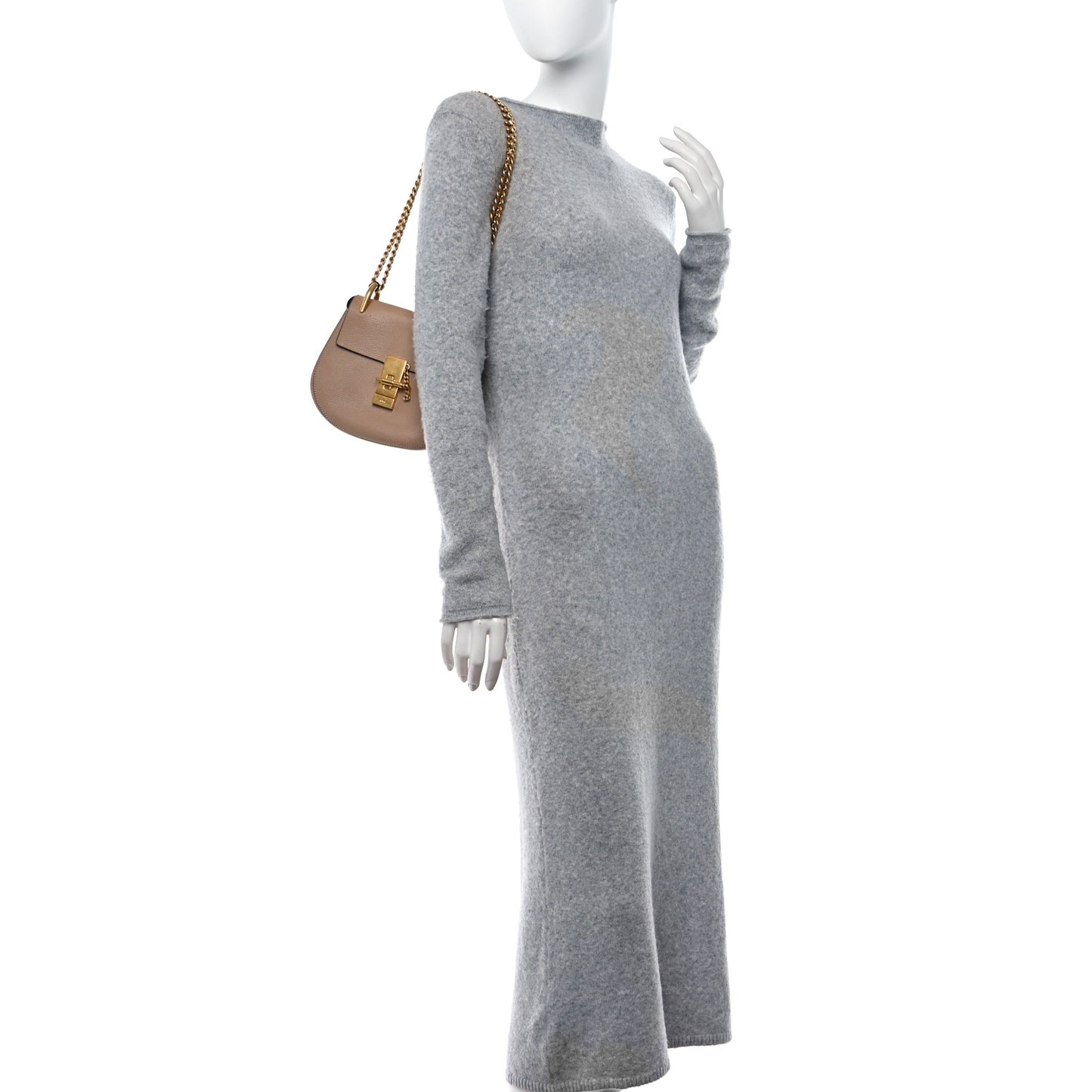 Grained Lambskin Drew Shoulder Bag Biscotti Beige