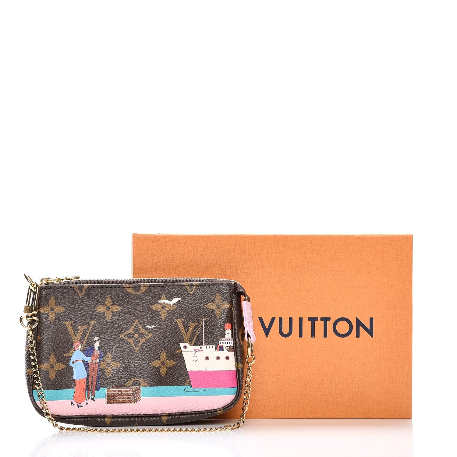 Louis Vuitton Monogram 2016 Christmas Animation Mini Pochette Accessories Rose Ballerine 7 of 7