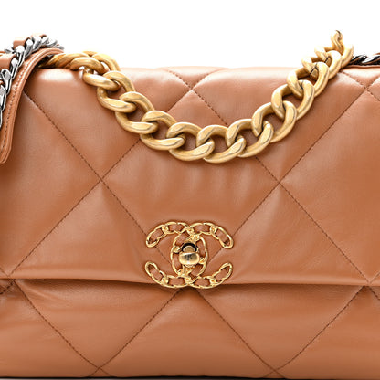 Chanel Lambskin Quilted Large Chanel 19 Flap Brown 8 of 10