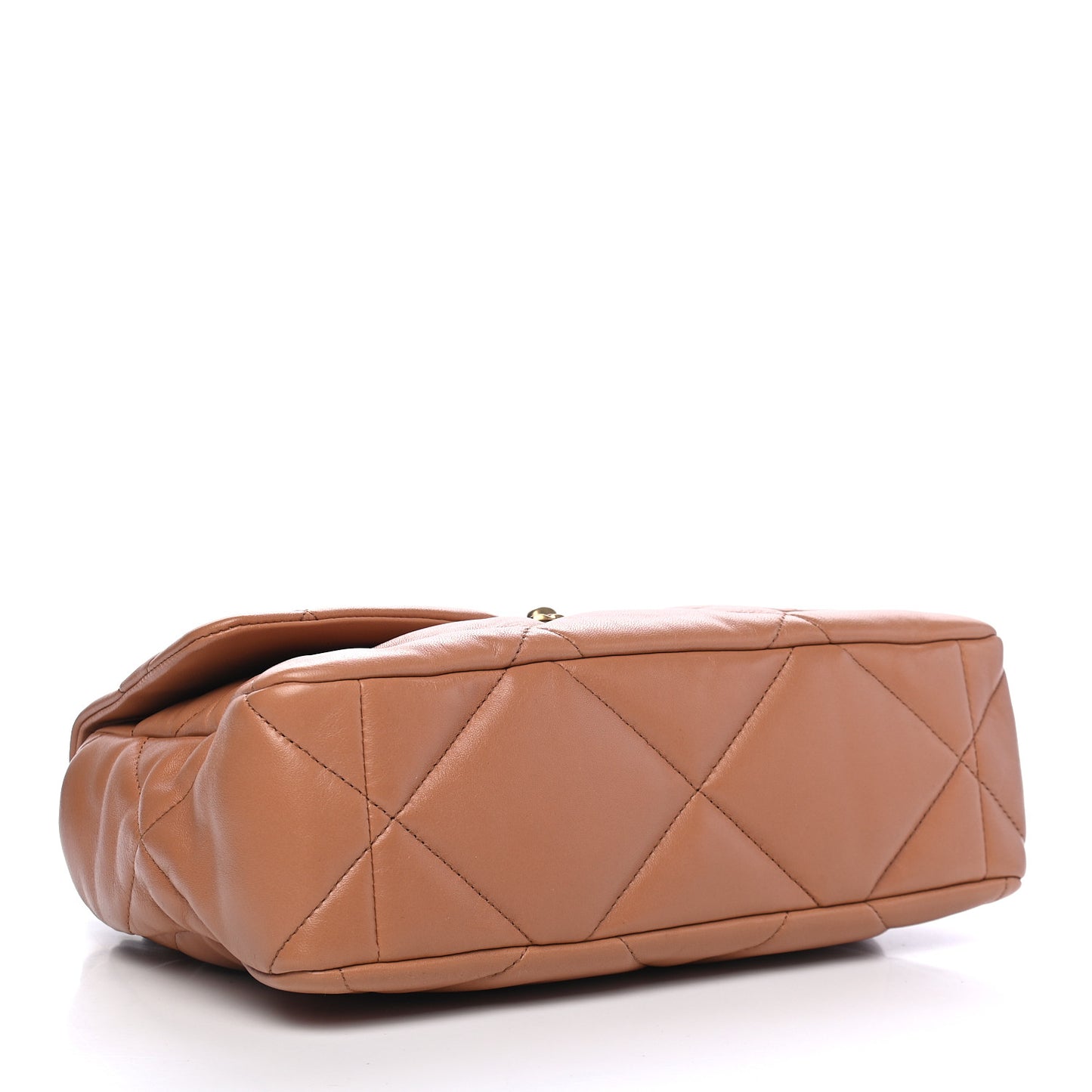 Lambskin Quilted Large Chanel 19 Flap Brown