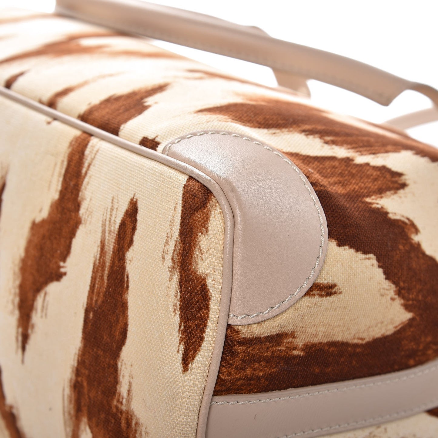 Calfskin Canvas Medium Printed Saint Tropez Tote Beige