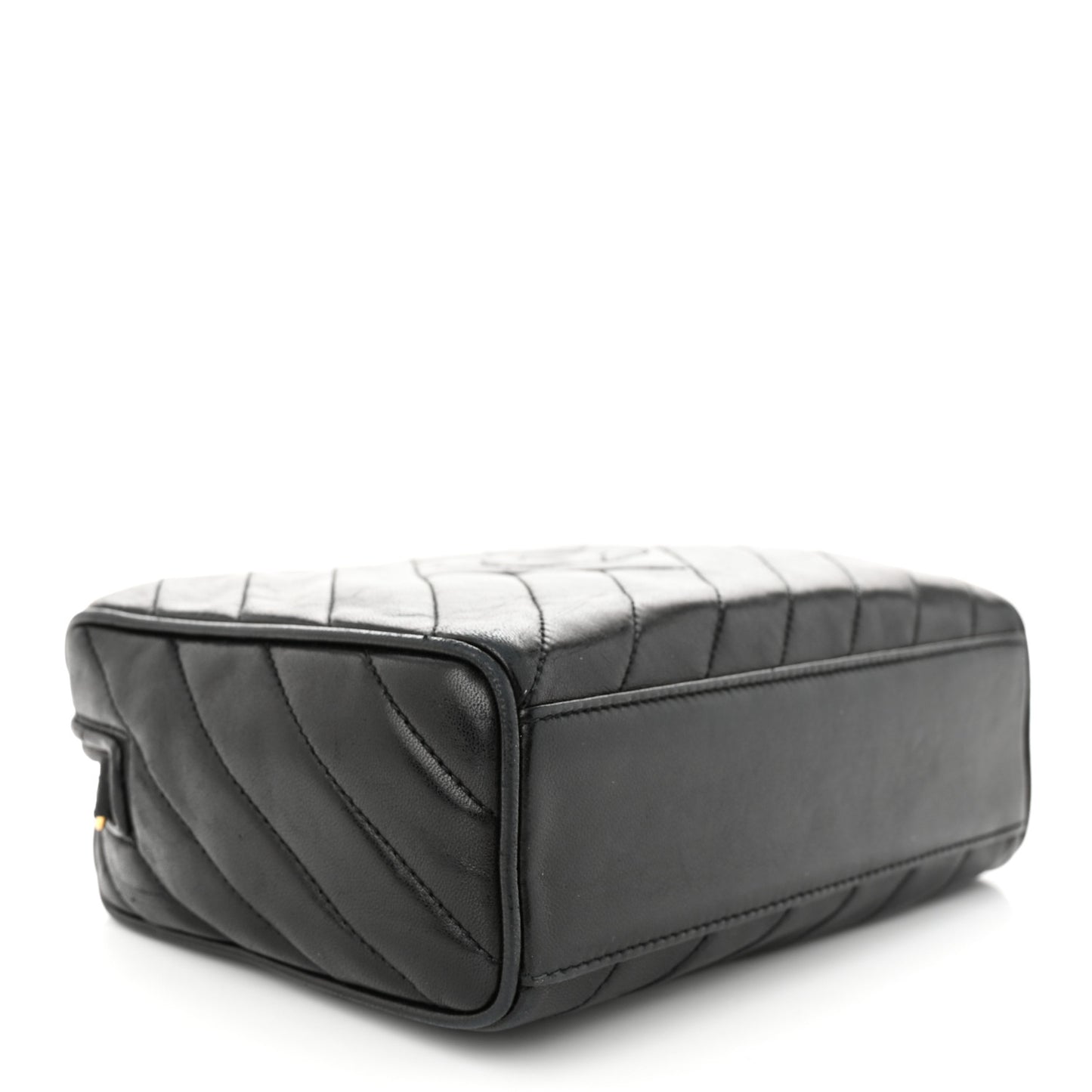 Lambskin Quilted Tassel Camera Case Black