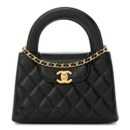 Chanel Shiny Aged Calfskin Quilted Nano Kelly Shopper Black 1 of 10