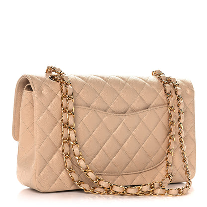 Chanel Caviar Quilted Medium Double Flap Beige 3 of 12