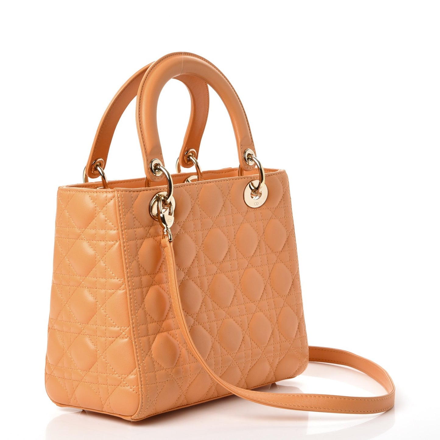 Lambskin Cannage Medium Lady Dior Orange