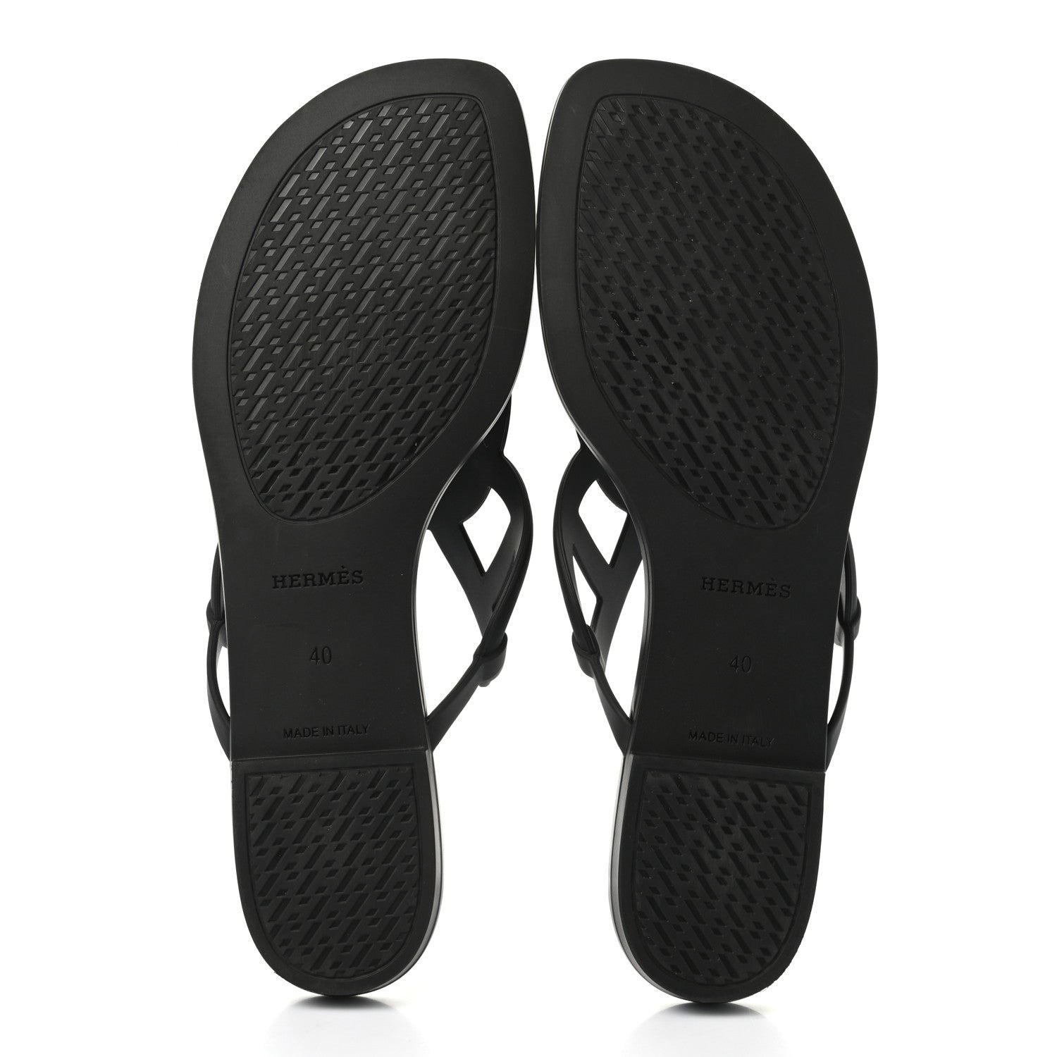 Hermes Rubber Womens Egerie Sandals 40 Black 5 of 9
