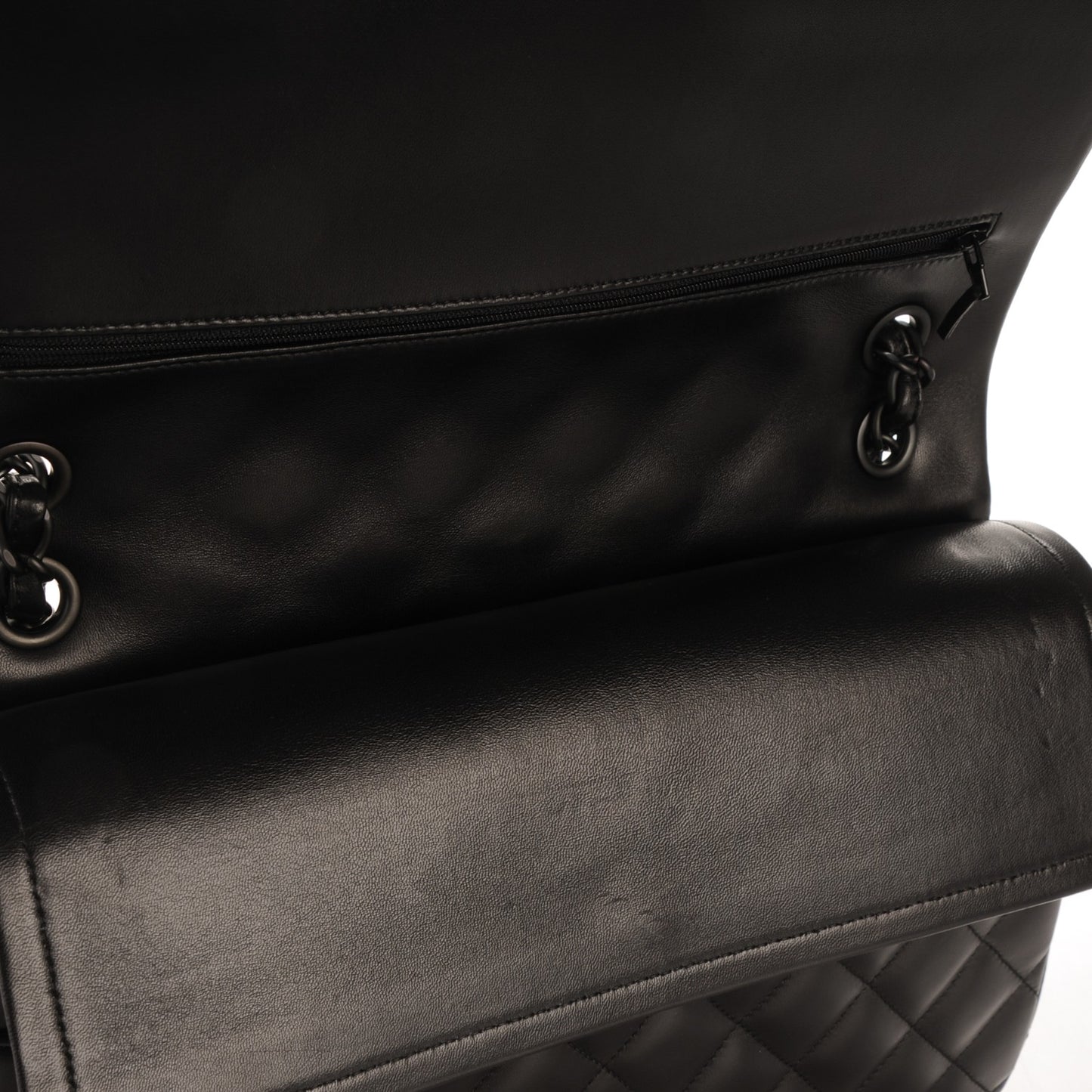 Lambskin Quilted Jumbo Double Flap So Black