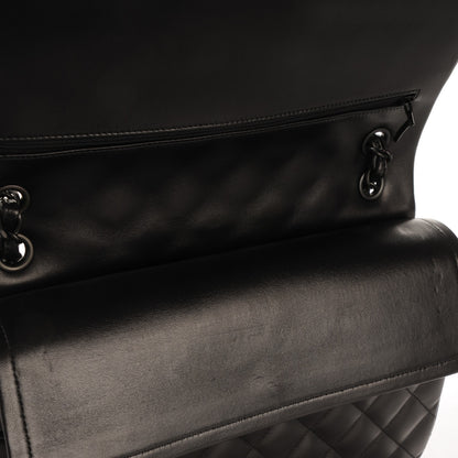 Chanel Lambskin Quilted Jumbo Double Flap So Black 9 of 9