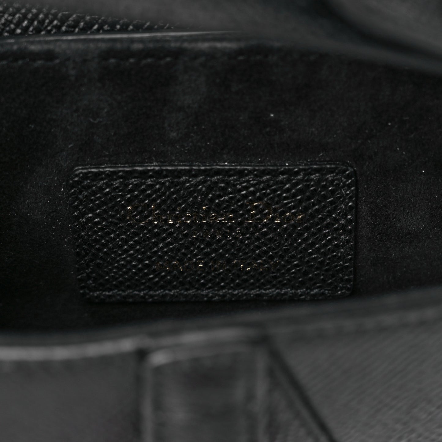 Grained Calfskin Mini Saddle Bag Black