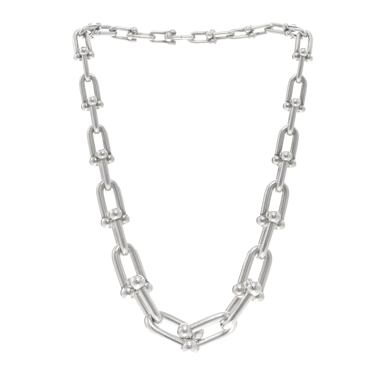 Tiffany Sterling Silver HardWear Graduated Link Necklace 15" 3 of 4