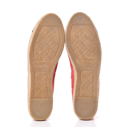 Chanel Suede Pearl CC Espadrilles 40 Red 6 of 13