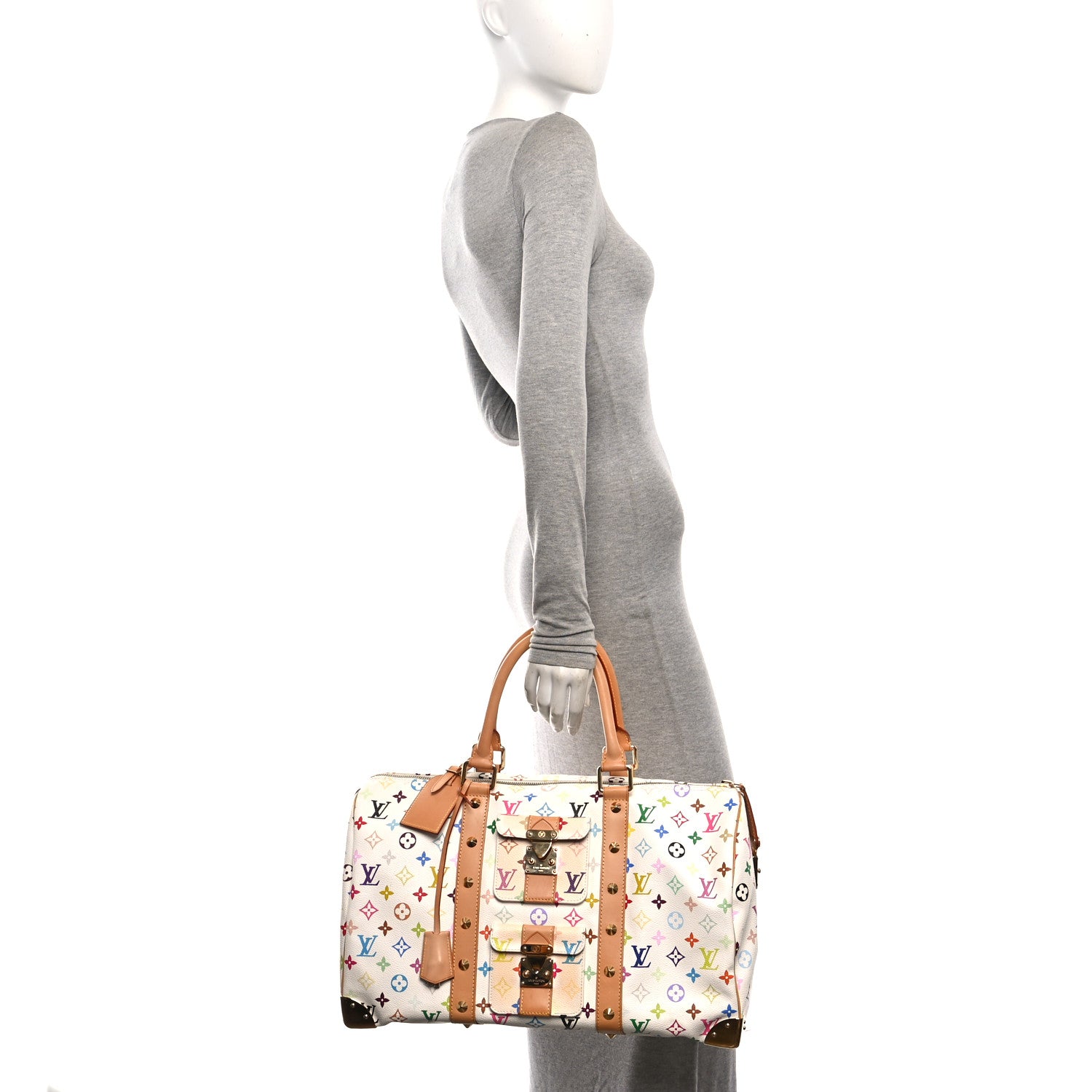 Louis Vuitton Monogram Multicolor Keepall 45 White 2 of 9