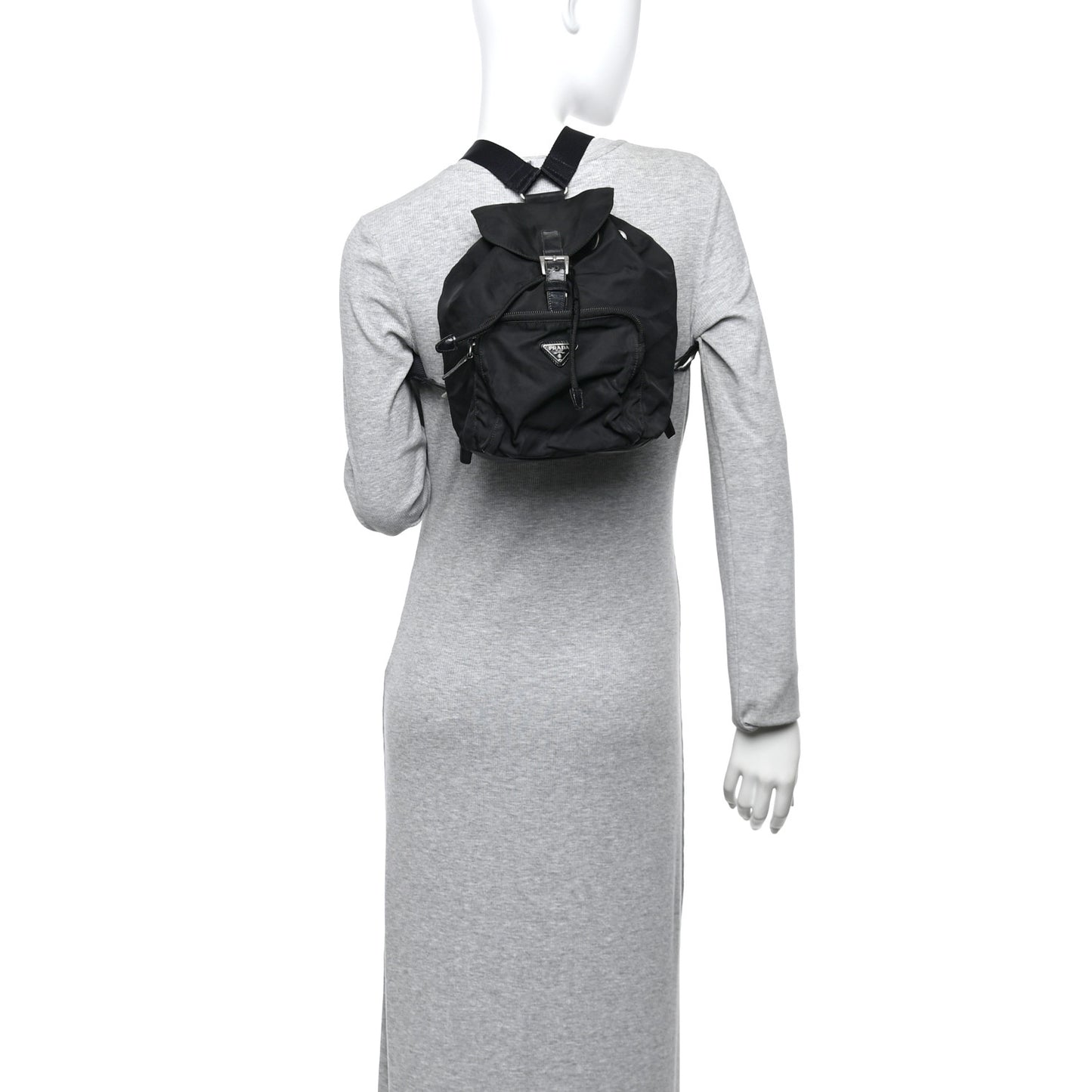 Nylon Vela Mini Cinch Backpack Black