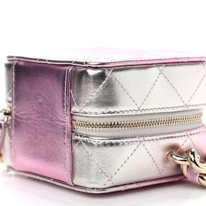 Chanel Gradient Metallic Lambskin Quilted Like A Wallet Clutch With Chain Gold Pink 9 of 9