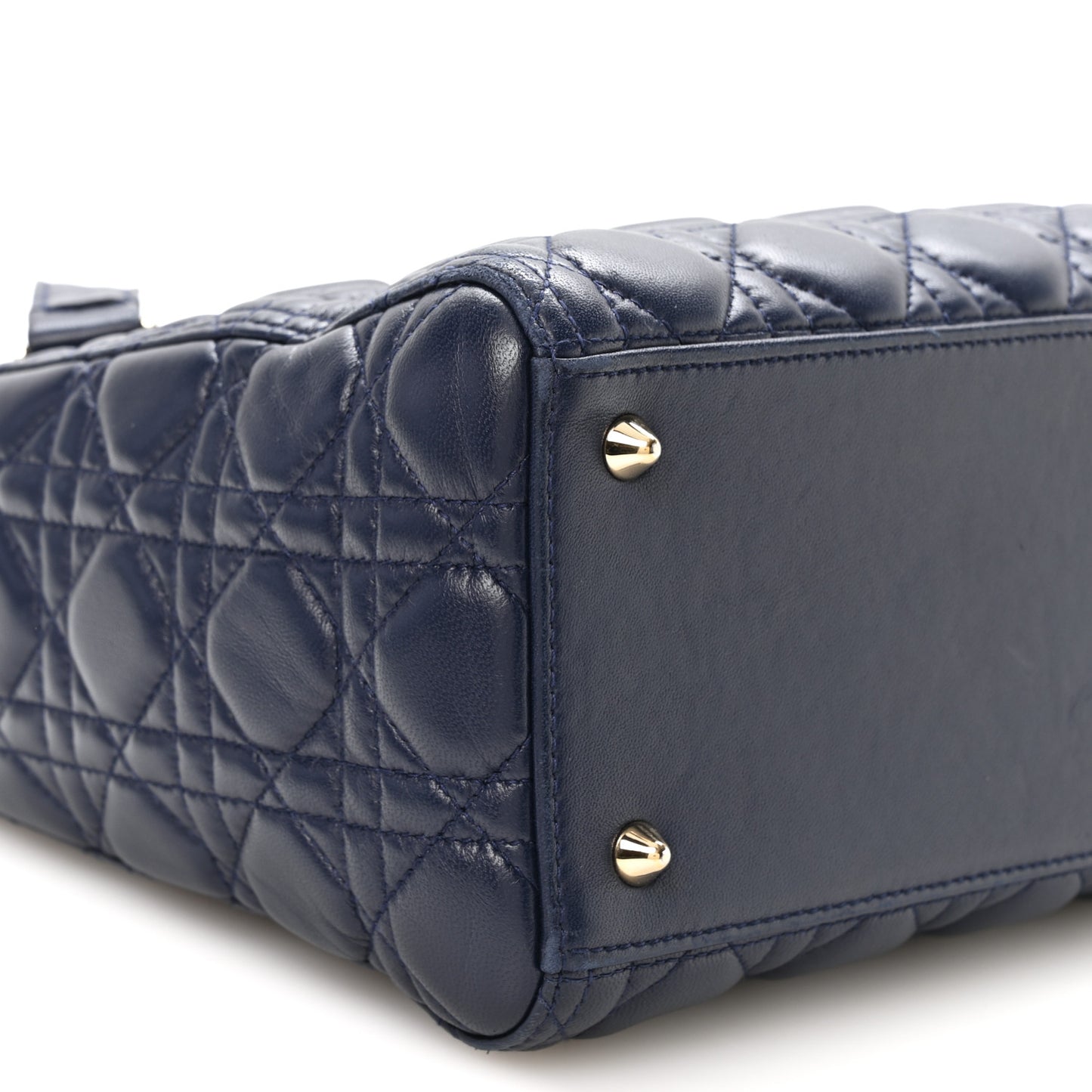 Lambskin Cannage Medium Lady Dior Navy Blue