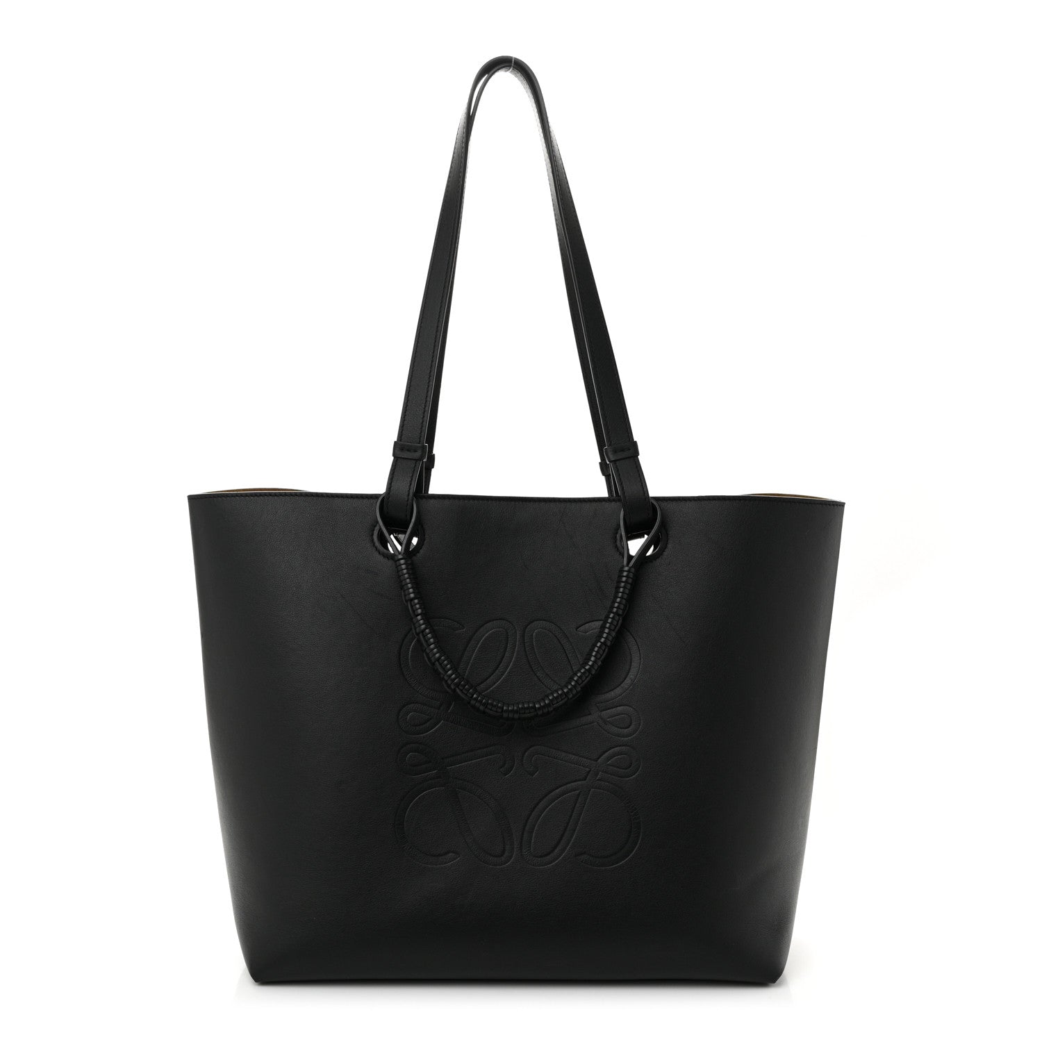 Loewe Canvas Calfskin Medium Anagram Tote Black 1 of 10