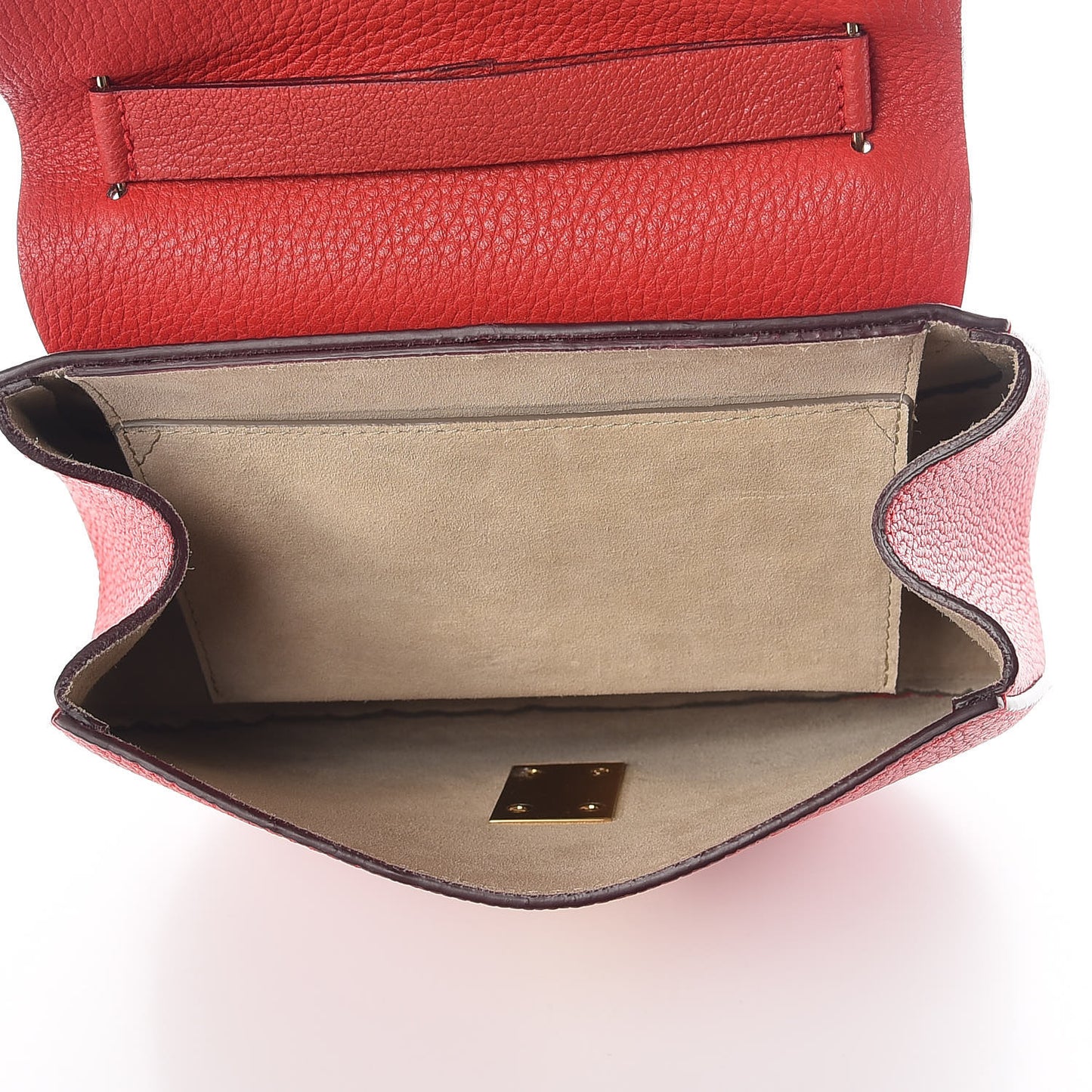 Grained Lambskin Drew Shoulder Bag Plaid Red