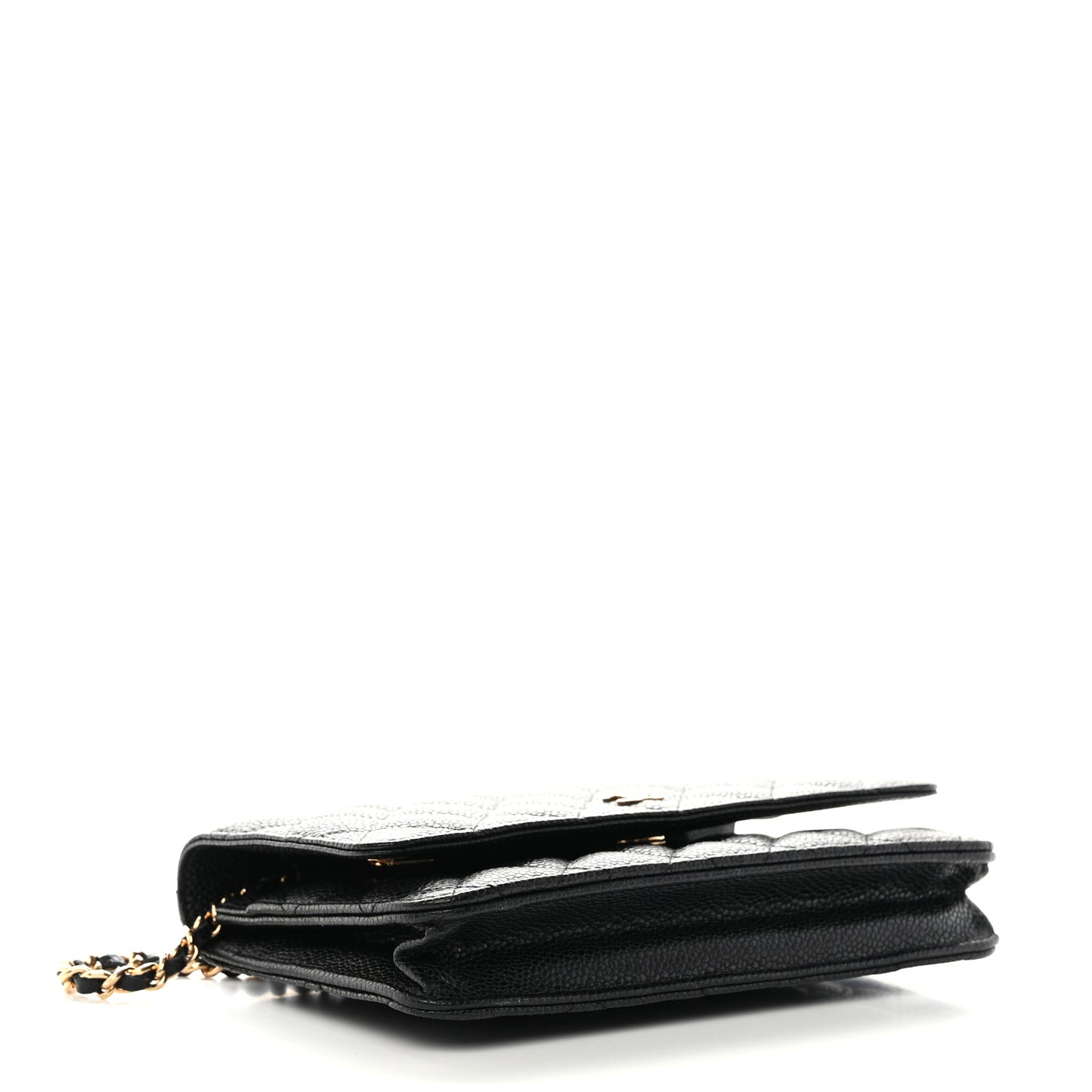 Caviar Quilted Wallet on Chain WOC Black