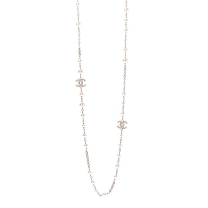 Chanel Pearl CC Necklace Light Gold 1 of 6