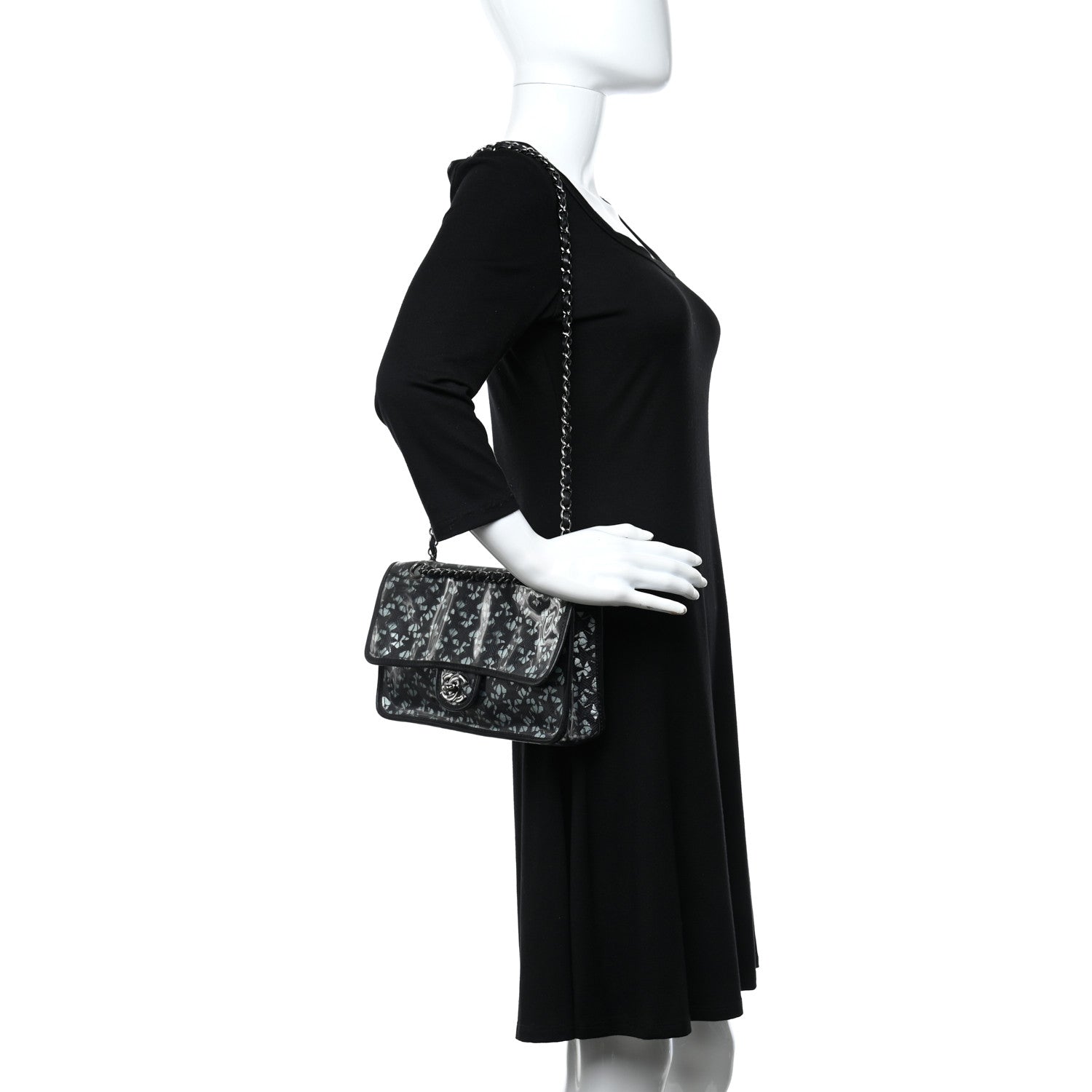 Chanel PVC Medium Single Flap Blue Black 2 of 9