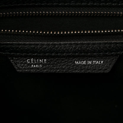 Celine Drummed Calfskin Mini Luggage Black 6 of 11