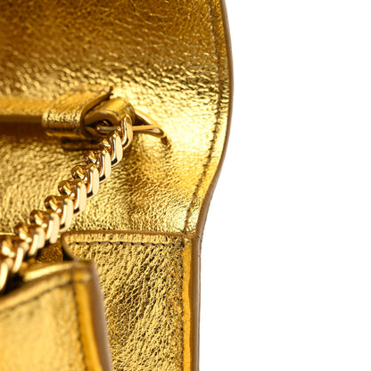 Saint Laurent Metallic Calfskin Monogram Chain Wallet Gold 10 of 11