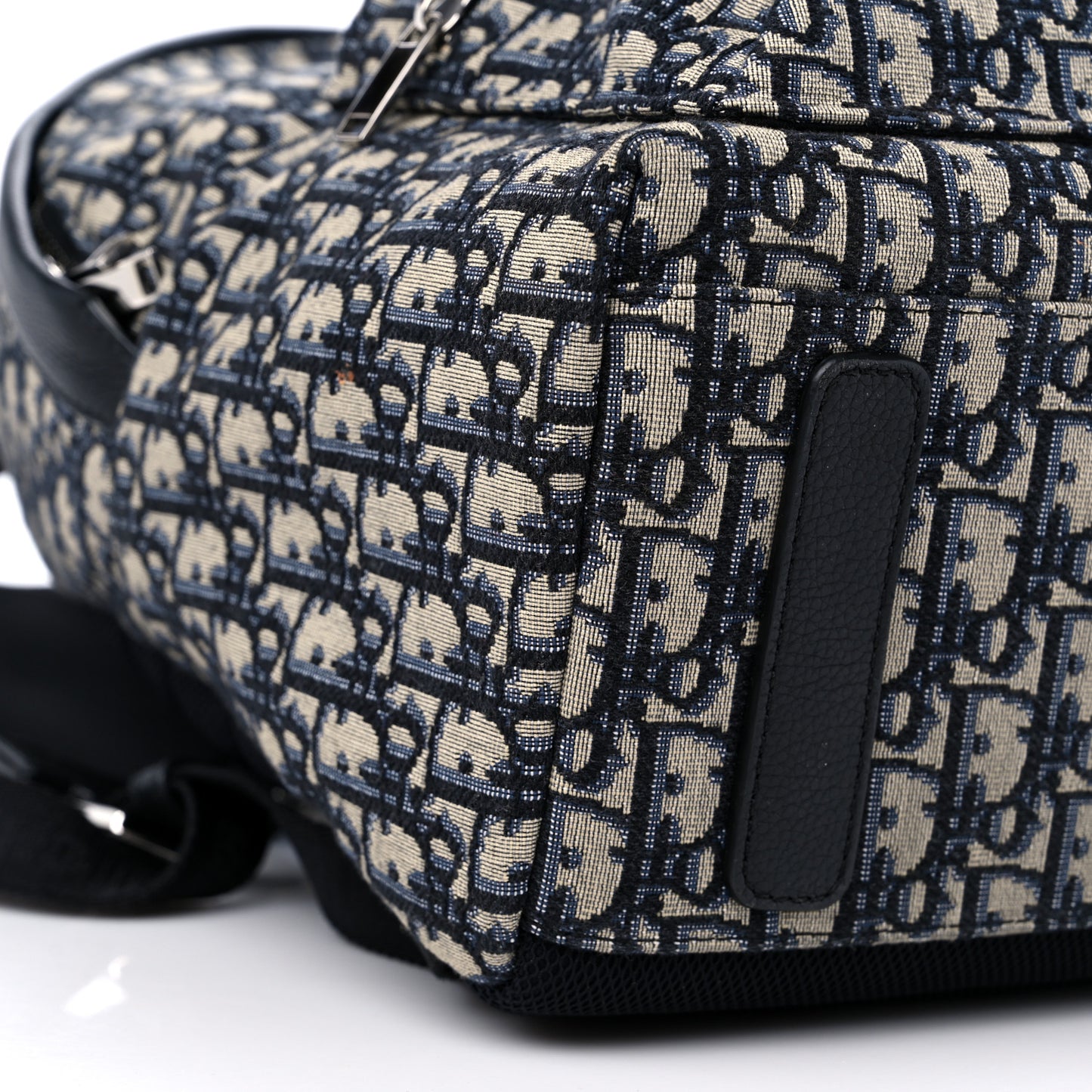 Oblique Calfskin Rider Backpack Beige Black