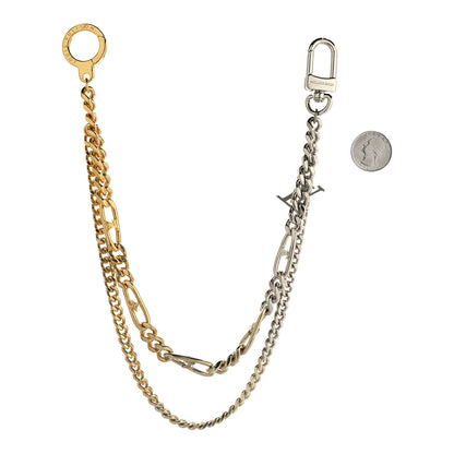 Louis Vuitton Metal LV Figaro Chain Belt Gold Silver 2 of 5