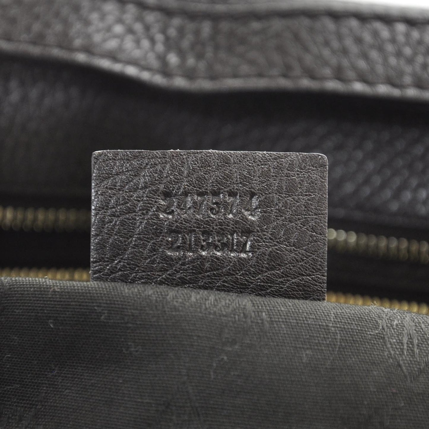 Leather Large Web Heritage Tote Dark Brown