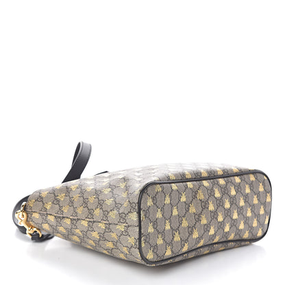Gucci Soft GG Supreme Monogram Bees Small Crossbody Tote Beige Oro Black 4 of 10