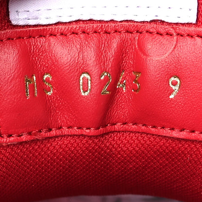 Louis Vuitton Calfskin Embossed Monogram Denim Mens LV Trainer Sneakers 9 Red 7 of 9