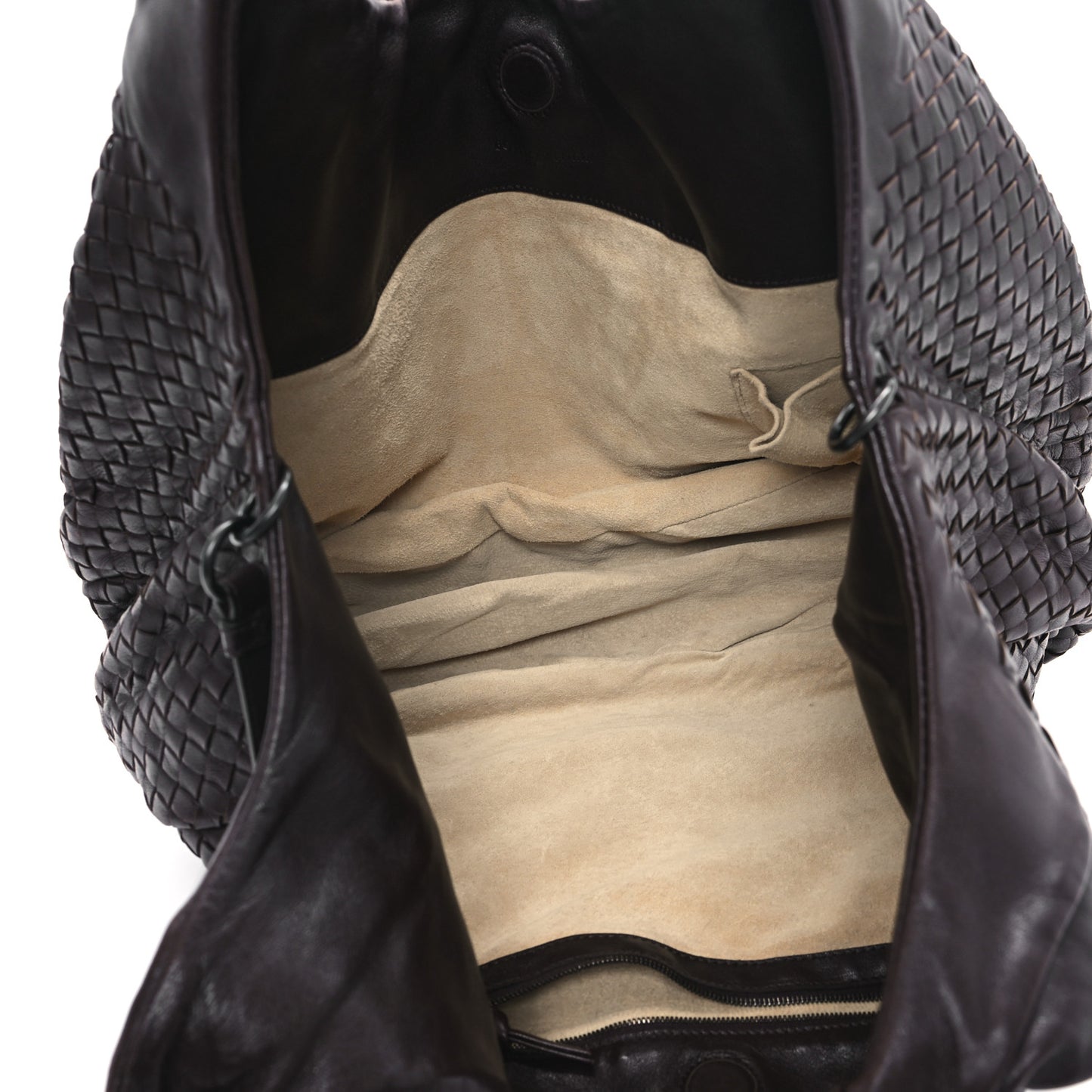 Nappa Intrecciato Large Campana Hobo Ebano
