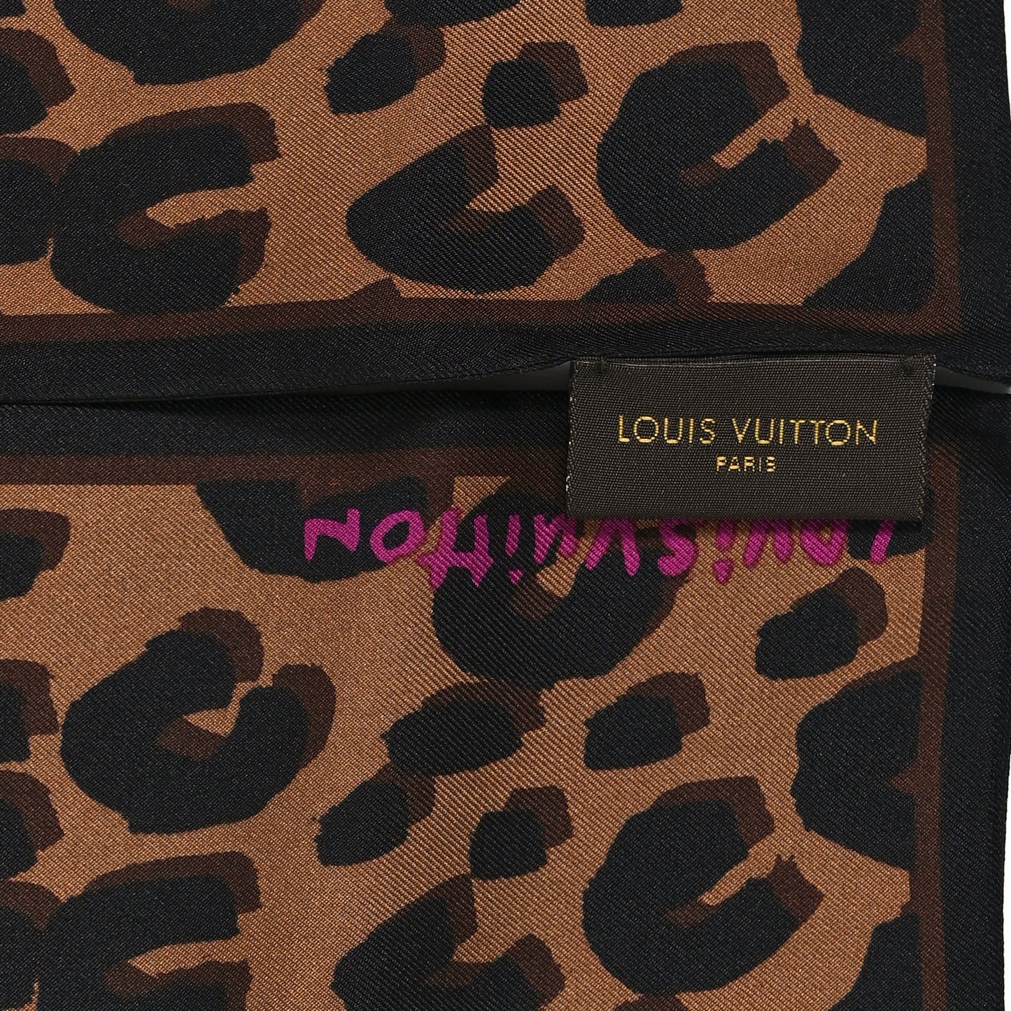 Silk Leopard Bandeau Scarf Marron
